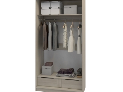 Шкаф купе 2 двери наполнение дверей Зеркало Серебро